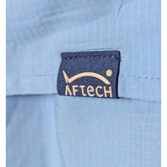 AFTCO Size L Wrangle Fishing Shirt Vented Lightweight Blue Snap Down UPF 50+ - Picture 6 of 12